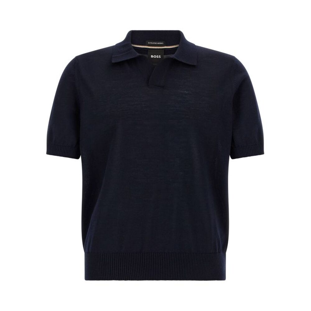 Hugo Boss Blue Virgin Wool Polo Men's Shirt
